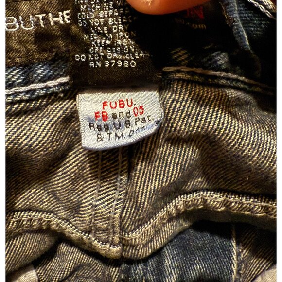 Fubu The Collection Circa XCII Jean Men 34x34 Baggy Hip Hop Pockets Fade Y2K - Picture 5 of 9